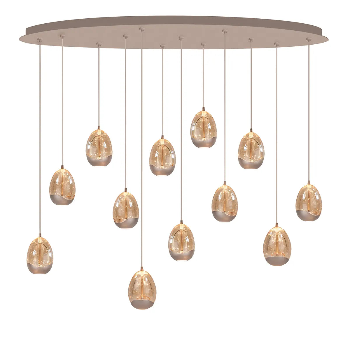Highlight hanglamp Egg - 12 lichts - 140 x 155 cm - champagne