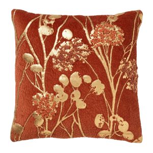 MABELLE | sierkussen 45×45 cm | Potters Clay | oranje | goud | Hoii |