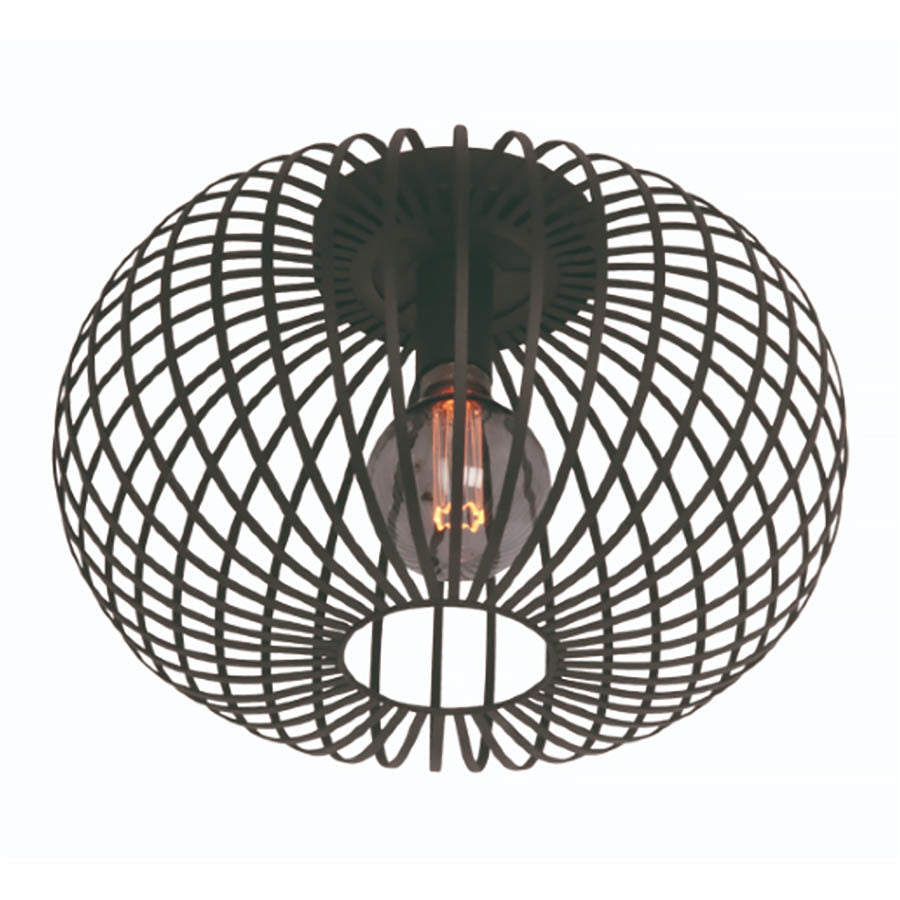 Freelight plafondlamp Aglio - 1 lichts - 40 x 24 cm - zwart