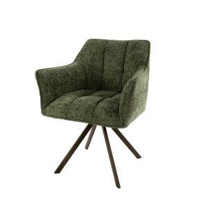 Giga Meubel Eetkamerstoel Alura – Groen – Draaibaar – Set van 2 Giga Meubel Eetkamerstoel Alura – Groen – Draaibaar – Set van 2