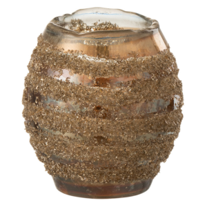 J-Line windlicht Streep Rond – glas – bruin – small – 2 stuks J-Line windlicht Streep Rond – glas – bruin – small – 2 stuks