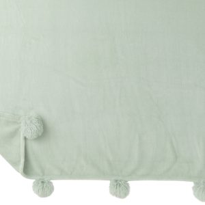 J-Line plaid Pompom – polyester – lichtgroen – 170 x 130 cm J-Line plaid Pompom – polyester – lichtgroen – 170 x 130 cm