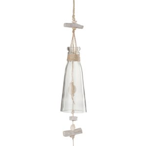 J-Line hanger Fles – glas/hout – naturel/wit – large – 3 stuks J-Line hanger Fles – glas/hout – naturel/wit – large – 3 stuks