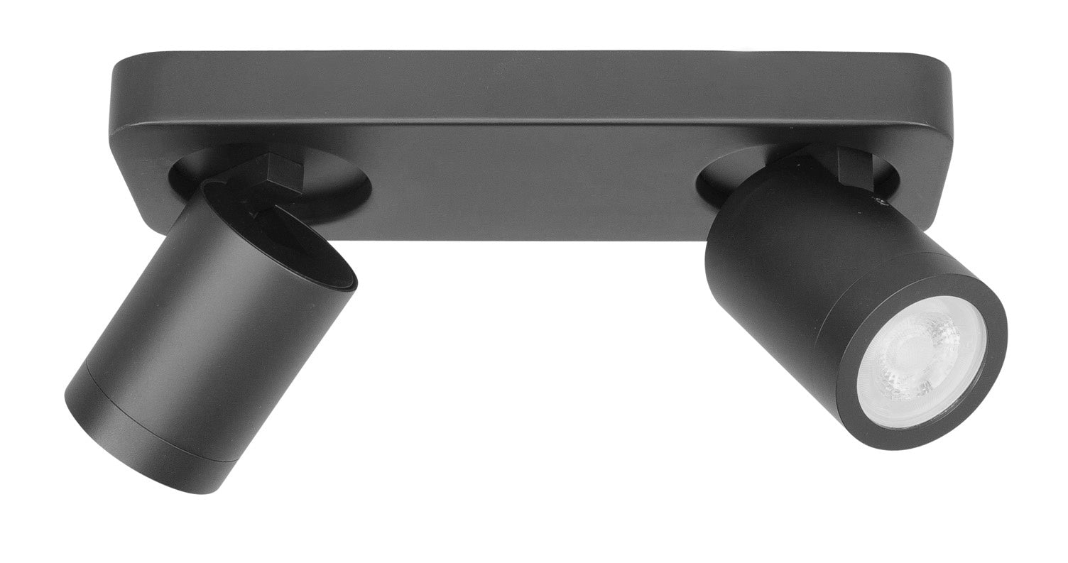 Highlight spot Oliver - 2 lichts - 26 x 13 cm - zwart