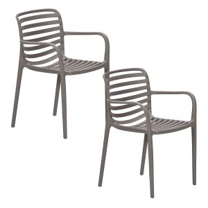 Garden Impressions tuinstoel Mees taupe – 2 stuks