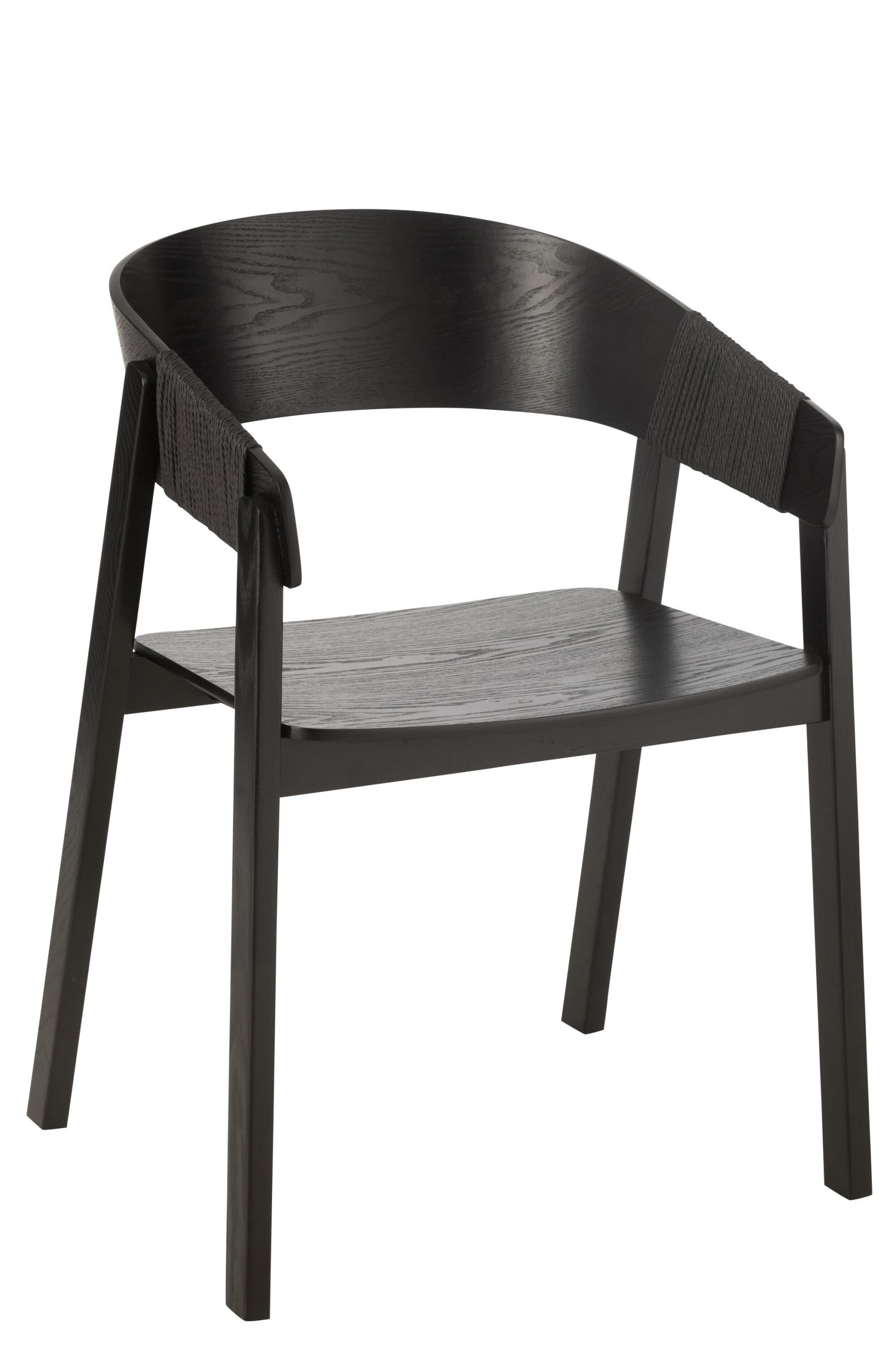 J-Line stoel Naga - essenhout/touw - zwart