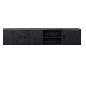 Giga Meubel Tv-Meubel Zen – Zwevend Zwart Hout – 200x30x40cm