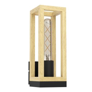 EGLO wandlamp Nafferton – e27 – 10 cm – zwart/bruin EGLO wandlamp Nafferton – e27 – 10 cm – zwart/bruin