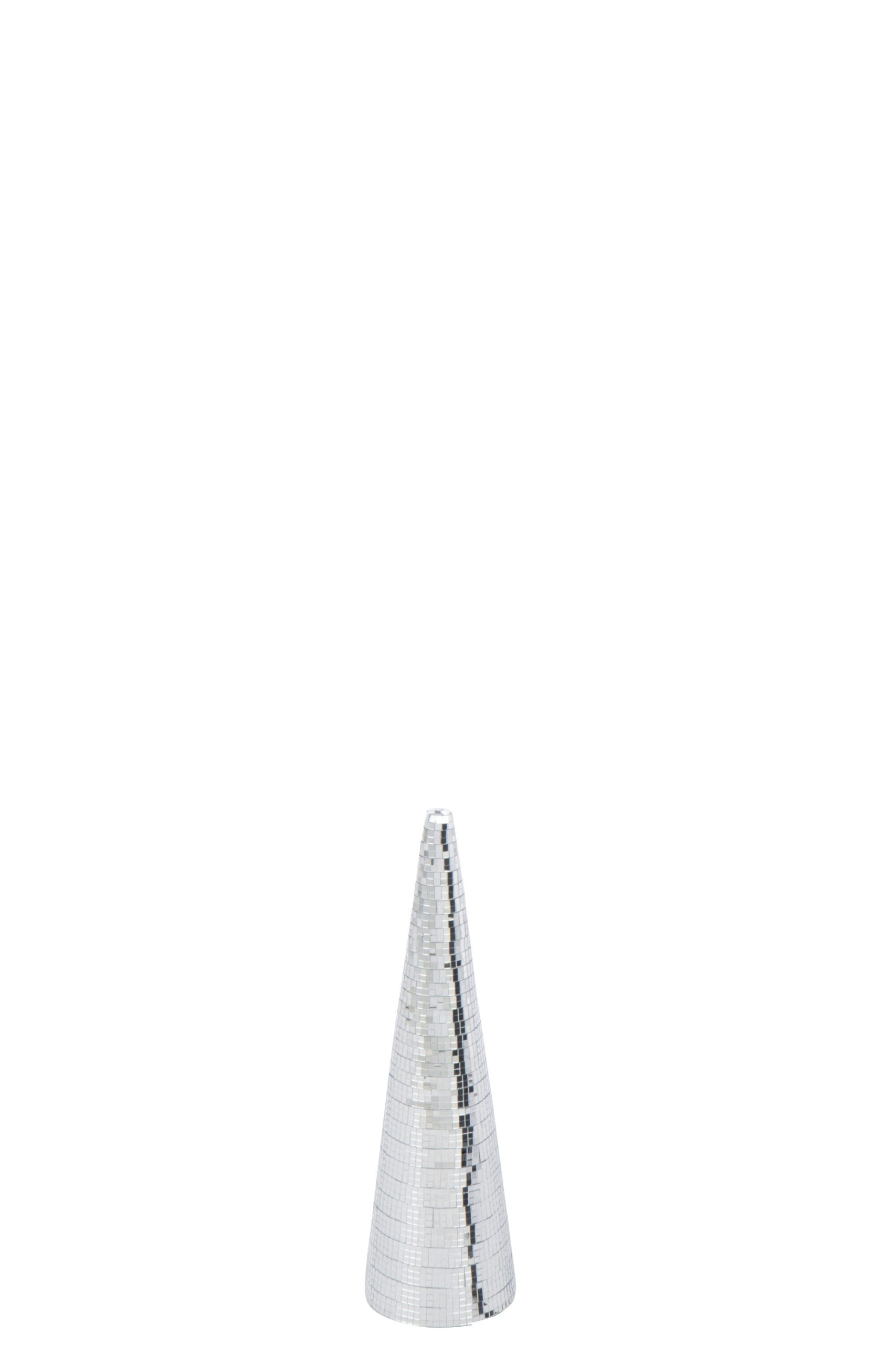 J-Line decoratie Kegel Spiegels Schuim - kunststof - zilver - small