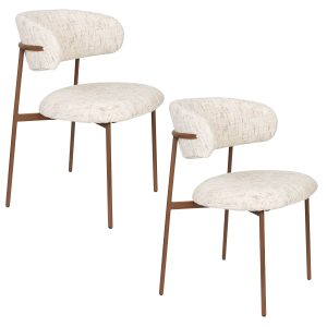 Housecraft Living Claes Eetkamerstoelen Gemêleerd Off-White – Set van Housecraft Living Claes Eetkamerstoelen Gemêleerd Off-White – Set van