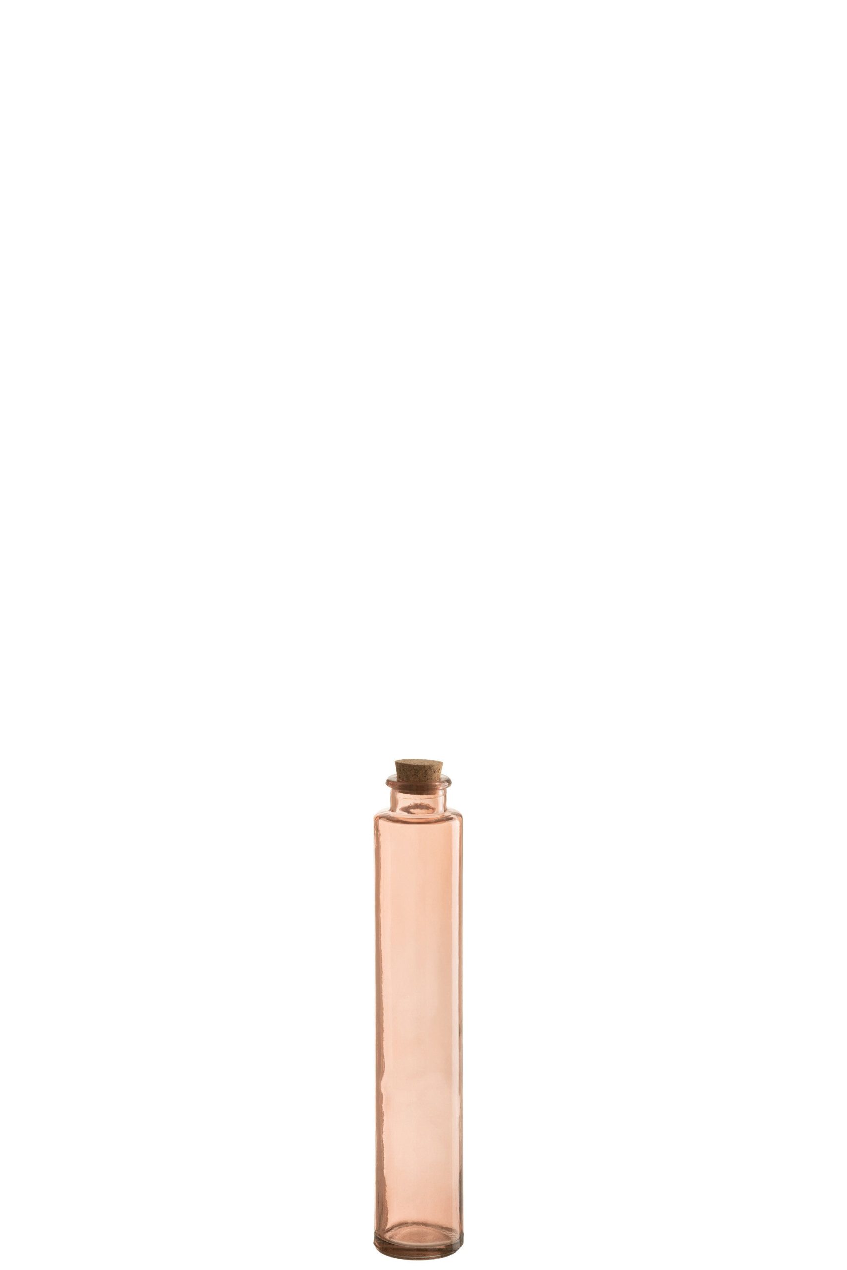 J-Line decoratie Fles Kurk - glas - lichtroze - 6 stuks