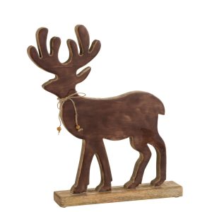J-Line decoratie Rendier – hout – bruin – large J-Line decoratie Rendier – hout – bruin – large
