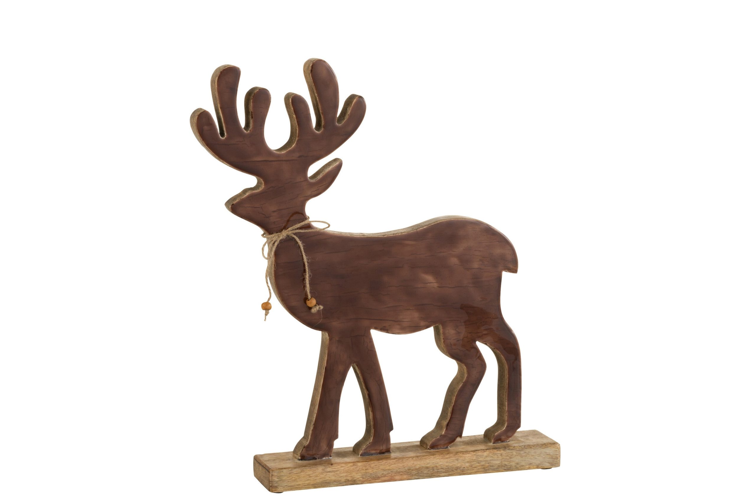 J-Line decoratie Rendier - hout - bruin - large