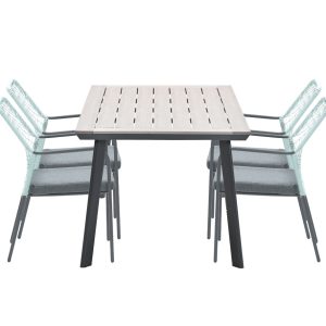 5-delige tuinset Dido tuinstoelen zachtgroen – Vigo tafel 5-delige tuinset Dido tuinstoelen zachtgroen – Vigo tafel