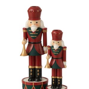 J-Line kaarshouder Notenkraker – polyresin – rood/groen – large