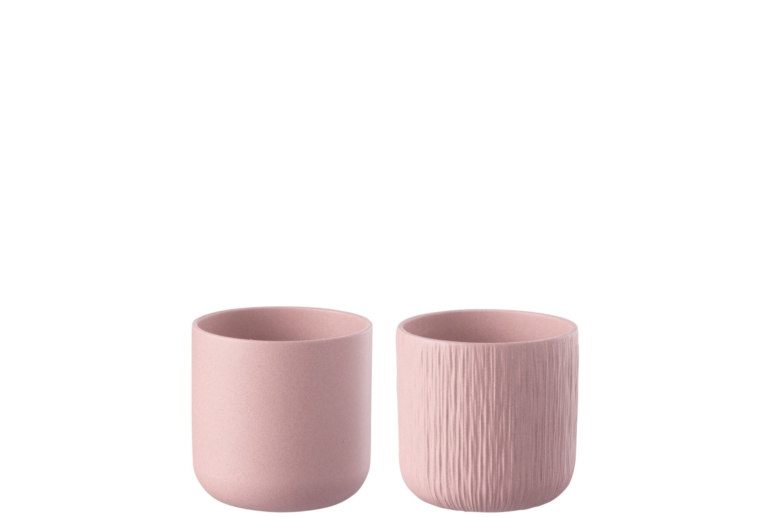 J-Line bloempot Gen - keramiek - roze - extra small - 2 stuks - Ø 11 c