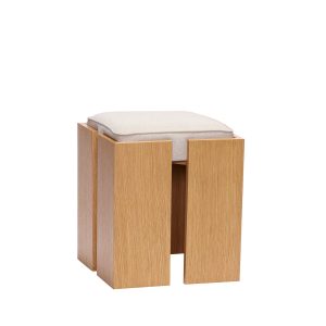 Hübsch kruk Forma – mdf/eikenfineer/polyester – 39x39xh46cm Hübsch kruk Forma – mdf/eikenfineer/polyester – 39x39xh46cm