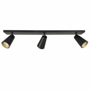 Highlight spot Petunia – 3 lichts – 65 x 13 cm – zwart – goud