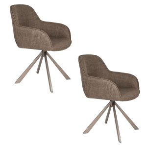 Housecraft Living Toye Eetkamerstoelen Armleuning Draaibaar Bruin – Se
