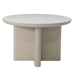 Giga Meubel Tuintafel Miso – Rond 120cm – Beige betonlook – Acryl Coat