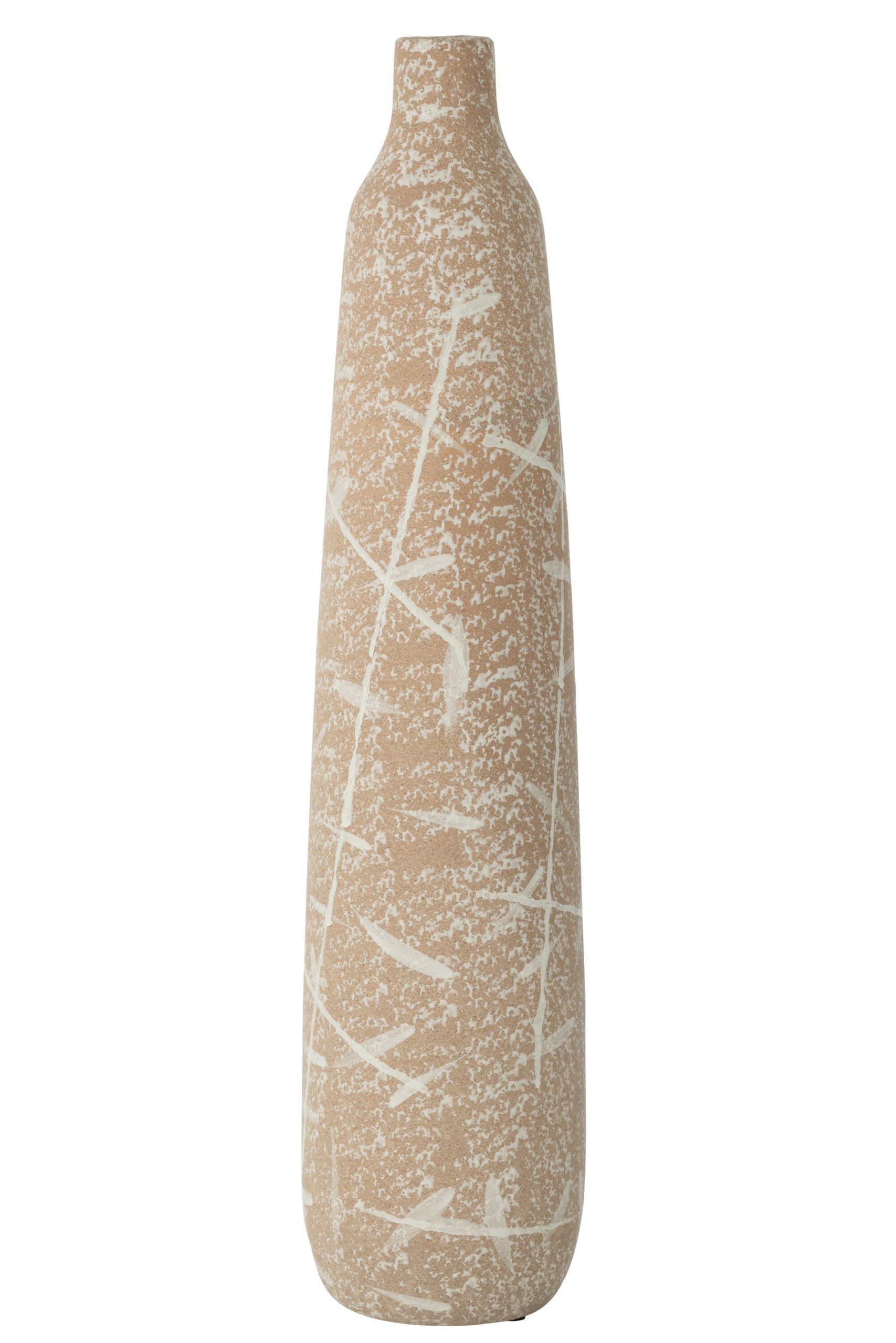 J-Line vaas Dune Smal - keramiek - beige/wit - large - 69.5 cm hoog