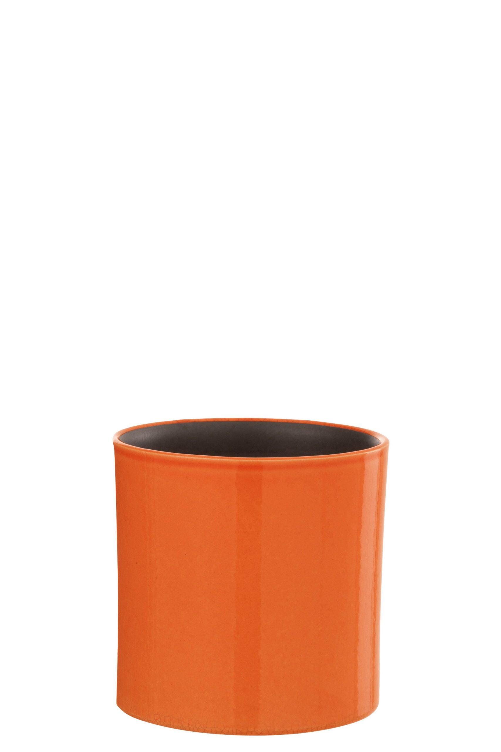 J-Line bloempot Flek - keramiek - oranje - small - Ø 16.5 cm