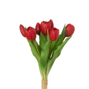 J-Line boeket Tulpen 7 stuks – kunststof – rood – small J-Line boeket Tulpen 7 stuks – kunststof – rood – small