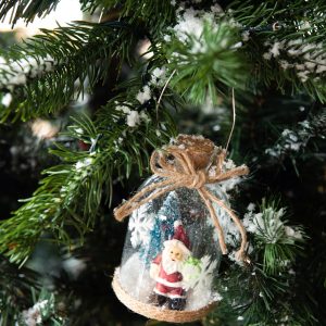 J-Line hanger Fles met kerstfiguur – glas – transparant – doos van 6 J-Line hanger Fles met kerstfiguur – glas – transparant – doos van 6