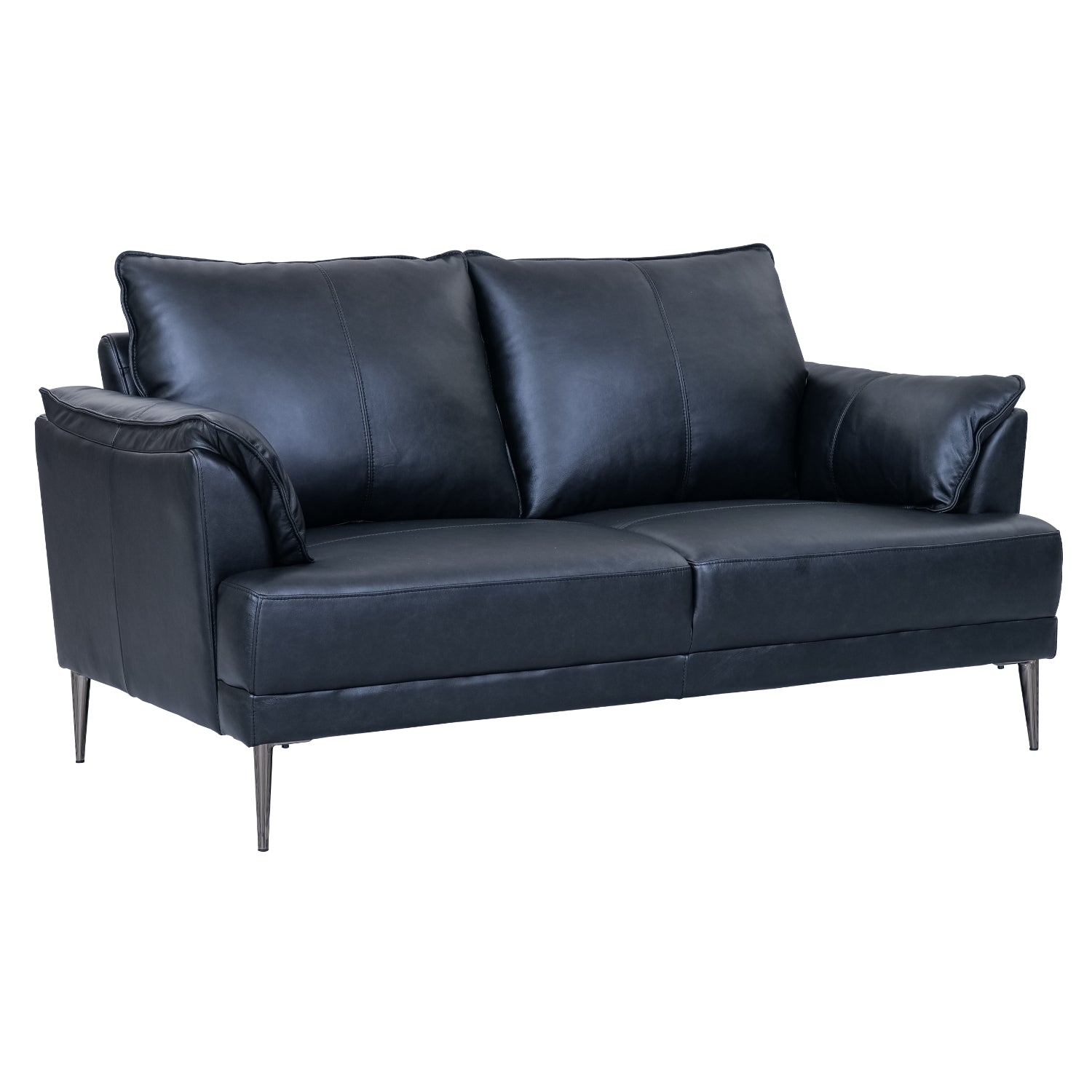 Furnhouse 2-zitsbank Soul - Zwart - Leer - 90x160x88