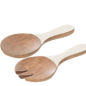 J-Line slabestek Kos – hout – bruin/wit – 2 stuks J-Line slabestek Kos – hout – bruin/wit – 2 stuks