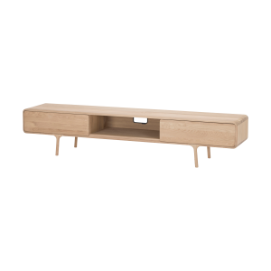 Gazzda Fawn Lowboard Whitewash – TV meubel – 2 Lades – 220 x 45 cm