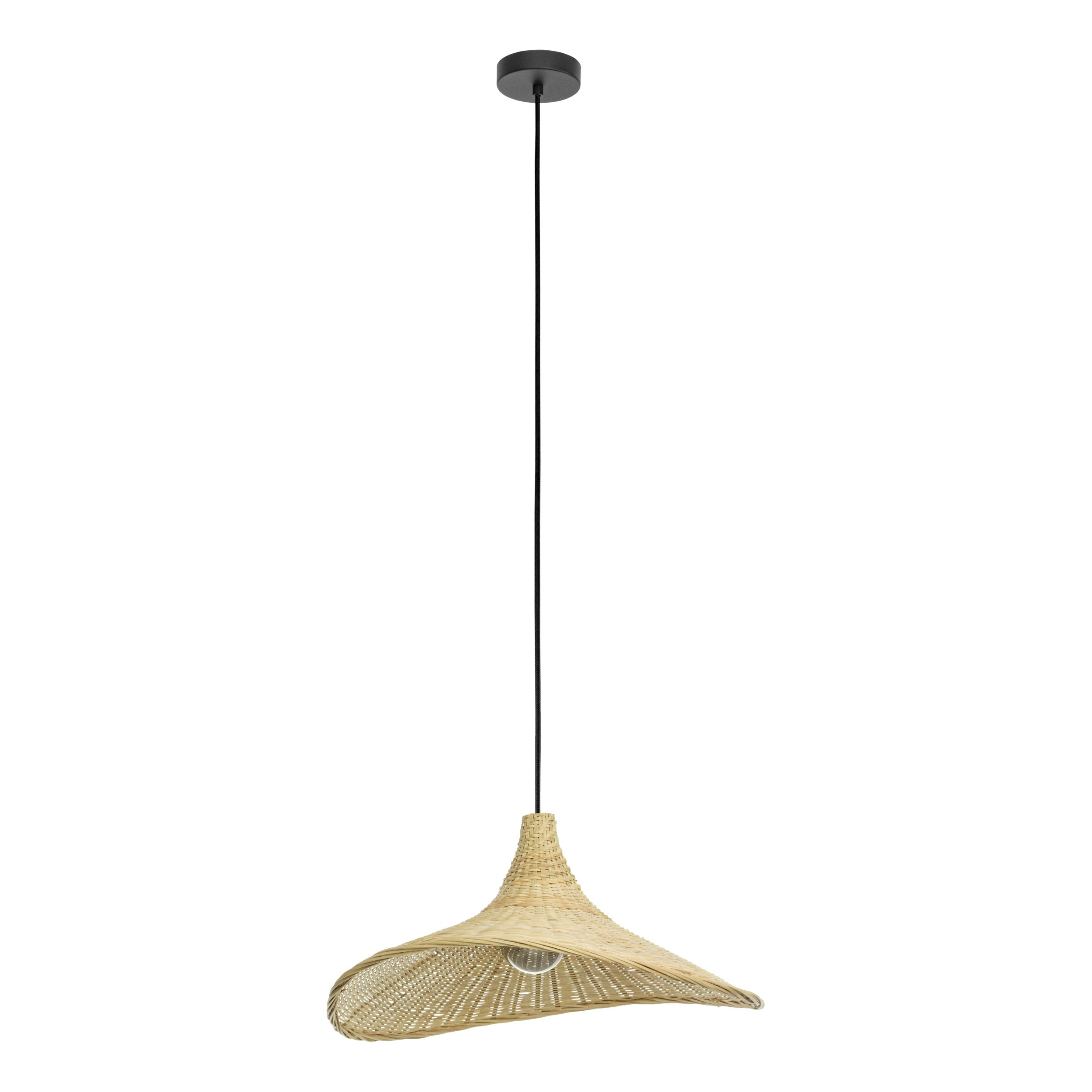 EGLO hanglamp Haxey - e27 - ø 50 cm - zwart/hout