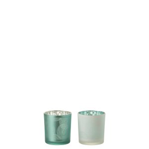 J-Line windlicht Spiralen – glas – mix – small – 2 stuks J-Line windlicht Spiralen – glas – mix – small – 2 stuks