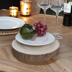 J-Line decoratief schors – schijf – hout – naturel – small