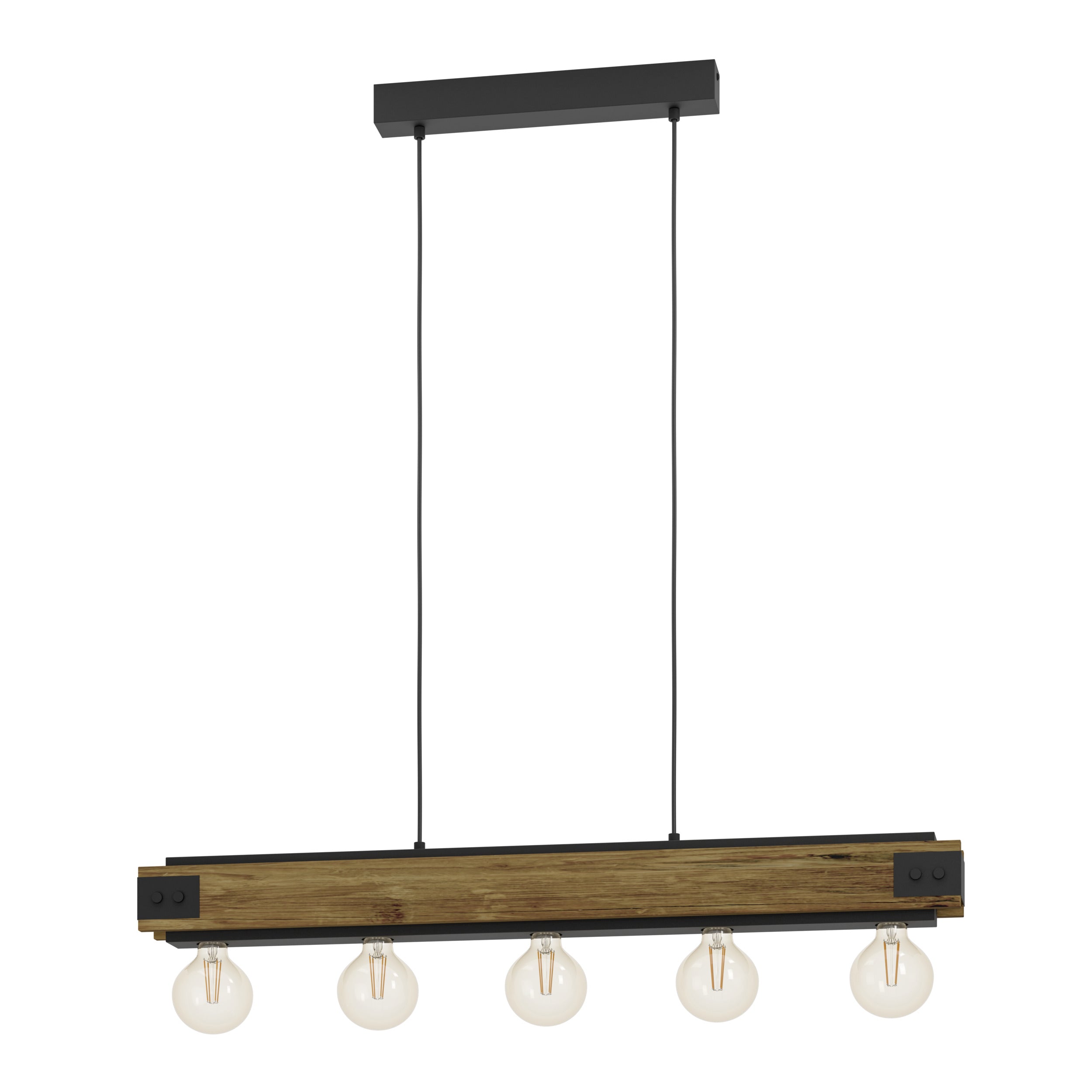 EGLO hanglamp Layham - e27 - 96 cm - zwart/bruin