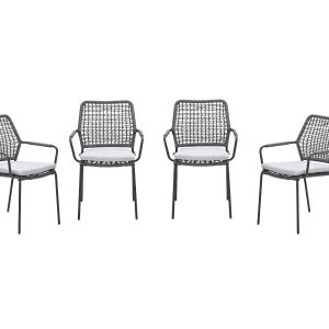 Garden Impressions Swifty tuinstoelen set van 4 – carbon black / rope Garden Impressions Swifty tuinstoelen set van 4 – carbon black / rope