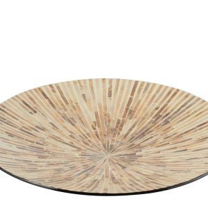 J-Line plateau Nuye Rond – dienblad – karton – beige