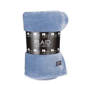 In The Mood Collection Famke Fleece Plaid – L180 x B130 cm – Lichtblau