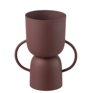 J-Line vaas Cup – ijzer – bordeaux – 23.5 cm hoog