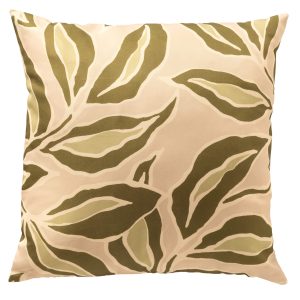 ELARA – buitenkussen 45×45 cm – bladmotief – Semolina – beige, groen ELARA – buitenkussen 45×45 cm – bladmotief – Semolina – beige, groen