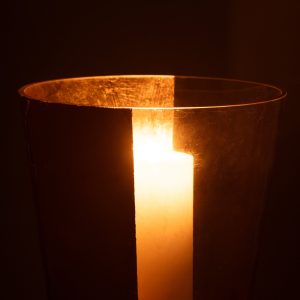J-Line windlicht boe – glas – transparant/goud – large