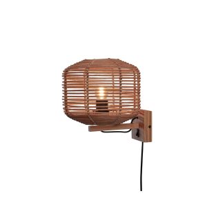 GOOD&MOJO wandlamp Tanami – bruin – Ø40cm GOOD&MOJO wandlamp Tanami – bruin – Ø40cm