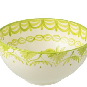 J-Line kom Granada High – keramiek – wit/groen – large – Ø 28 cm J-Line kom Granada High – keramiek – wit/groen – large – Ø 28 cm