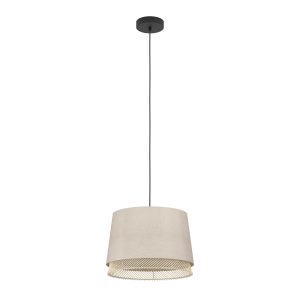 EGLO hanglamp Tabley – e27 – ø 38 cm – natuur/bruin/zwart – textiel