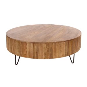 Giga Meubel Salontafel Wave – Naturel Mangohout – Ø120x38cm
