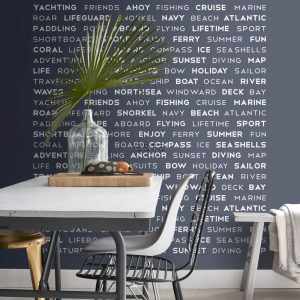 ESTAhome fotobehang maritieme teksten blauw – 186 x 279 cm – 158845 ESTAhome fotobehang maritieme teksten blauw – 186 x 279 cm – 158845