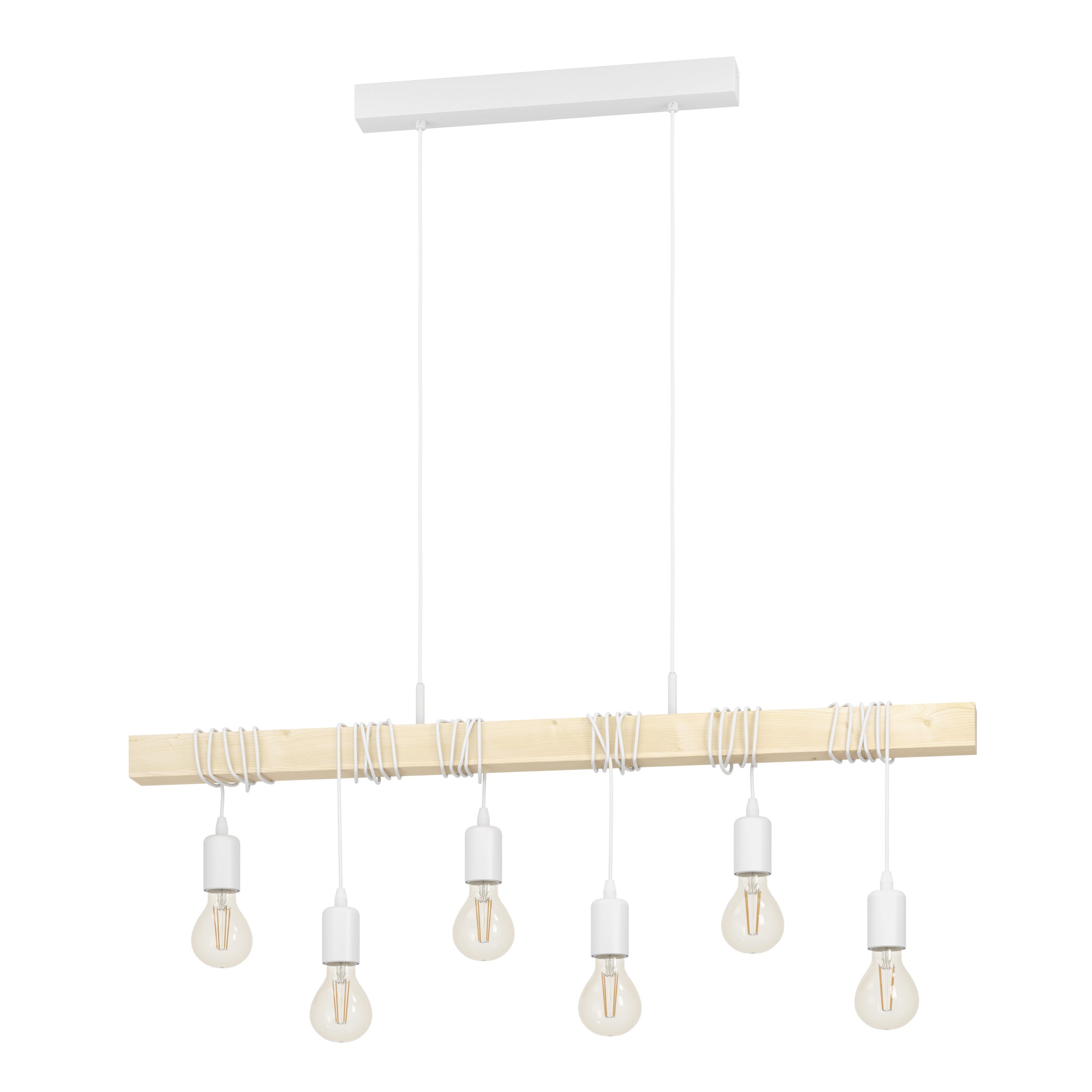 EGLO hanglamp Townshend - e27 - 100 cm - wit/bruin