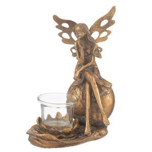 J-Line theelichthouder Vidia – metaal – goud – large