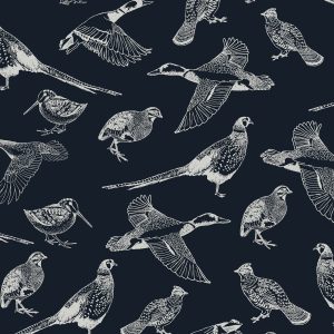 Joules Vliesbehang – Hunting Birds French – Blauw – 10mx52cm