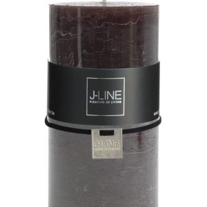 J-Line cilinderkaars – zwart – 72U – large – 6 stuks